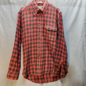 Vintage Sears Roebuck Long Sleeve Button Down Shirt Buffalo Plaid Flannel